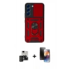 MARSİLYAN™- Galaxy S24 Kılıf Ahenk Klasik - Siyah 3D Antistatik Mat Seramik Nano Ekran Koruyucu + PVD Metal Kamera Lens - SH
