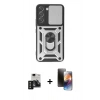 MARSİLYAN™- Galaxy S24 Kılıf Ahenk Klasik - Siyah 3D Antistatik Mat Seramik Nano Ekran Koruyucu + PVD Metal Kamera Lens - SH