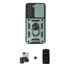 MARSİLYAN™- Galaxy S24 Kılıf Ahenk Klasik - Siyah 6D Antistatik Mat Seramik Hayalet Nano Ekran Koruyucu + PVD Metal Kamera Lens - DNMR