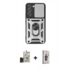 MARSİLYAN™- Galaxy S24 Kılıf Ahenk Klasik - Siyah Bilvis 3D Cam Ekran Koruyucu + Bilvis Titan Kamera Lens - SH