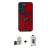 MARSİLYAN™- Galaxy S24 Kılıf Ahenk Klasik - Siyah Bilvis Hayalet Cam Ekran Koruyucu + Bilvis Titan Kamera Lens - DNMR