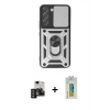 MARSİLYAN™- Galaxy S24 Kılıf Ahenk Klasik - Siyah Polymer Nano Ekran Koruyucu + PVD Metal Kamera Lens - DNMR