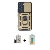 MARSİLYAN™- Galaxy S24 Kılıf Ahenk Klasik - Siyah Polymer Nano Ekran Koruyucu + Bilvis Titan Kamera Lens - GD