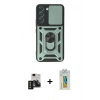 MARSİLYAN™- Galaxy S24 Kılıf Ahenk Klasik - Siyah Polymer Nano Ekran Koruyucu + PVD Metal Kamera Lens - SH