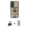 MARSİLYAN™- Galaxy S24 Kılıf Ahenk Klasik - Siyah Polymer Nano Ekran Koruyucu + PVD Metal Kamera Lens - SH