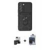 MARSİLYAN™- Galaxy S24 Kılıf Ahenk Klasik - Siyah Vanessa Magic Cam + PVD Metal Kamera Lens - GD