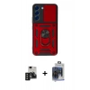 MARSİLYAN™- Galaxy S24 Kılıf Ahenk Klasik - Siyah Vanessa Magic Cam + PVD Metal Kamera Lens - SH