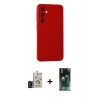 MARSİLYAN™- Galaxy S24 Kılıf Ahenk Serisi - Şeffaf 360 Full Body Arka Koruyucu + Bilvis Titan Kamera Lens - SH