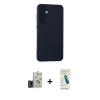 MARSİLYAN™- Galaxy S24 Kılıf Ahenk Serisi - Şeffaf Pasifik Cam Ekran Koruyucu + Bilvis Titan Kamera Lens - TMGI
