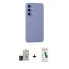 MARSİLYAN™- Galaxy S24 Kılıf Ahenk Serisi - Şeffaf Pasifik Cam Ekran Koruyucu + Bilvis Titan Kamera Lens - TMGI