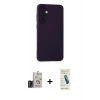 MARSİLYAN™- Galaxy S24 Kılıf Ahenk Serisi - Şeffaf Pasifik Cam Ekran Koruyucu + Bilvis Titan Kamera Lens - TMGI