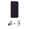 MARSİLYAN™- Galaxy S24 Kılıf Ahenk Serisi - Şeffaf Pasifik Cam Ekran Koruyucu + Bilvis Titan Kamera Lens - DNMR