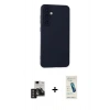 MARSİLYAN™- Galaxy S24 Kılıf Ahenk Serisi - Şeffaf Pasifik Cam Ekran Koruyucu + PVD Metal Kamera Lens - DNMR