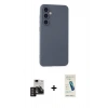 MARSİLYAN™- Galaxy S24 Kılıf Ahenk Serisi - Şeffaf Pasifik Cam Ekran Koruyucu + PVD Metal Kamera Lens - DNMR