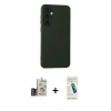 MARSİLYAN™- Galaxy S24 Kılıf Ahenk Serisi - Şeffaf Pasifik Cam Ekran Koruyucu + Bilvis Titan Kamera Lens - GD