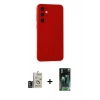 MARSİLYAN™- Galaxy S24 Kılıf Ahenk Serisi - Siyah 360 Mat Full Body Arka Koruyucu + Bilvis Titan Kamera Lens - DNMR