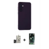 MARSİLYAN™- Galaxy S24 Kılıf Ahenk Serisi - Siyah 360 Mat Full Body Arka Koruyucu + Bilvis Titan Kamera Lens - DNMR
