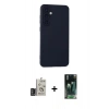 MARSİLYAN™- Galaxy S24 Kılıf Ahenk Serisi - Siyah 360 Mat Full Body Arka Koruyucu + Bilvis Titan Kamera Lens - DNMR