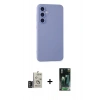 MARSİLYAN™- Galaxy S24 Kılıf Ahenk Serisi - Siyah 360 Mat Full Body Arka Koruyucu + Bilvis Titan Kamera Lens - DNMR