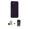 MARSİLYAN™- Galaxy S24 Kılıf Ahenk Serisi - Siyah 360 Mat Full Body Arka Koruyucu + Bilvis Titan Kamera Lens - GD