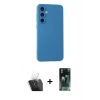 MARSİLYAN™- Galaxy S24 Kılıf Ahenk Serisi - Siyah 360 Mat Full Body Arka Koruyucu + Kamera Lens Koruma Cam - SF