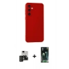 MARSİLYAN™- Galaxy S24 Kılıf Ahenk Serisi - Siyah 360 Mat Full Body Arka Koruyucu + PVD Metal Kamera Lens - SH