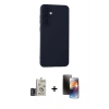 MARSİLYAN™- Galaxy S24 Kılıf Ahenk Serisi - Siyah 3D Antistatik Mat Seramik Nano Ekran Koruyucu + Bilvis Titan Kamera Lens - DNMR