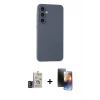 MARSİLYAN™- Galaxy S24 Kılıf Ahenk Serisi - Siyah 3D Antistatik Mat Seramik Nano Ekran Koruyucu + Bilvis Titan Kamera Lens - DNMR