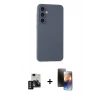 MARSİLYAN™- Galaxy S24 Kılıf Ahenk Serisi - Siyah 3D Antistatik Mat Seramik Nano Ekran Koruyucu + PVD Metal Kamera Lens - GD