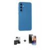 MARSİLYAN™- Galaxy S24 Kılıf Ahenk Serisi - Siyah 3D Antistatik Mat Seramik Nano Ekran Koruyucu + PVD Metal Kamera Lens - TNGI