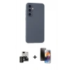MARSİLYAN™- Galaxy S24 Kılıf Ahenk Serisi - Siyah 3D Antistatik Mat Seramik Nano Ekran Koruyucu + PVD Metal Kamera Lens - TNGI