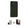 MARSİLYAN™- Galaxy S24 Kılıf Ahenk Serisi - Siyah 3D Antistatik Mat Seramik Nano Ekran Koruyucu + Bilvis Titan Kamera Lens - TMGI