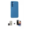 MARSİLYAN™- Galaxy S24 Kılıf Ahenk Serisi - Siyah 3D Antistatik Mat Seramik Nano Ekran Koruyucu + Bilvis Titan Kamera Lens - TMGI