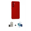 MARSİLYAN™- Galaxy S24 Kılıf Ahenk Serisi - Siyah 3D Antistatik Seramik Nano Ekran Koruyucu + Bilvis Titan Kamera Lens - GD