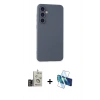 MARSİLYAN™- Galaxy S24 Kılıf Ahenk Serisi - Siyah 3D Antistatik Seramik Nano Ekran Koruyucu + Bilvis Titan Kamera Lens - GD