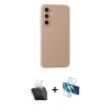MARSİLYAN™- Galaxy S24 Kılıf Ahenk Serisi - Siyah 3D Antistatik Seramik Nano Ekran Koruyucu + Kamera Lens Koruma Cam - SF
