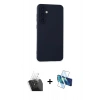 MARSİLYAN™- Galaxy S24 Kılıf Ahenk Serisi - Siyah 3D Antistatik Seramik Nano Ekran Koruyucu + Kamera Lens Koruma Cam - SF