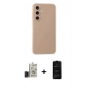 MARSİLYAN™- Galaxy S24 Kılıf Ahenk Serisi - Siyah 6D Antistatik Mat Seramik Hayalet Nano Ekran Koruyucu + Bilvis Titan Kamera Lens - SH