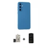 MARSİLYAN™- Galaxy S24 Kılıf Ahenk Serisi - Siyah 6D Antistatik Mat Seramik Hayalet Nano Ekran Koruyucu + Bilvis Titan Kamera Lens - SH