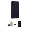 MARSİLYAN™- Galaxy S24 Kılıf Ahenk Serisi - Siyah 6D Antistatik Mat Seramik Hayalet Nano Ekran Koruyucu + Bilvis Titan Kamera Lens - SH