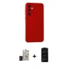 MARSİLYAN™- Galaxy S24 Kılıf Ahenk Serisi - Siyah 6D Antistatik Mat Seramik Hayalet Nano Ekran Koruyucu + Bilvis Titan Kamera Lens - SH