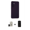 MARSİLYAN™- Galaxy S24 Kılıf Ahenk Serisi - Siyah 6D Antistatik Mat Seramik Hayalet Nano Ekran Koruyucu + Bilvis Titan Kamera Lens - SH