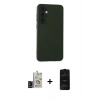 MARSİLYAN™- Galaxy S24 Kılıf Ahenk Serisi - Siyah 6D Antistatik Mat Seramik Hayalet Nano Ekran Koruyucu + Bilvis Titan Kamera Lens - SH