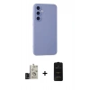 MARSİLYAN™- Galaxy S24 Kılıf Ahenk Serisi - Siyah 6D Antistatik Mat Seramik Hayalet Nano Ekran Koruyucu + Bilvis Titan Kamera Lens - SH