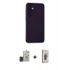 MARSİLYAN™- Galaxy S24 Kılıf Ahenk Serisi - Siyah Bilvis 3D Cam Ekran Koruyucu + Bilvis Titan Kamera Lens - DNMR