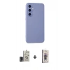 MARSİLYAN™- Galaxy S24 Kılıf Ahenk Serisi - Siyah Bilvis 3D Cam Ekran Koruyucu + Bilvis Titan Kamera Lens - DNMR