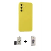 MARSİLYAN™- Galaxy S24 Kılıf Ahenk Serisi - Siyah Bilvis 3D Cam Ekran Koruyucu + Bilvis Titan Kamera Lens - DNMR