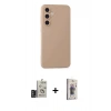 MARSİLYAN™- Galaxy S24 Kılıf Ahenk Serisi - Siyah Bilvis 3D Cam Ekran Koruyucu + Bilvis Titan Kamera Lens - DNMR