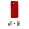 MARSİLYAN™- Galaxy S24 Kılıf Ahenk Serisi - Siyah Bilvis 3D Cam Ekran Koruyucu + Bilvis Titan Kamera Lens - DNMR