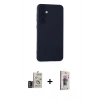 MARSİLYAN™- Galaxy S24 Kılıf Ahenk Serisi - Siyah Bilvis 3D Cam Ekran Koruyucu + Bilvis Titan Kamera Lens - DNMR